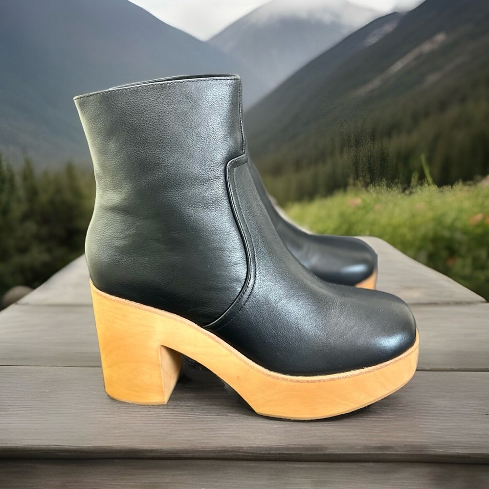 NWOT Anthropologie Charlotte stone Paz leather black booties size 9